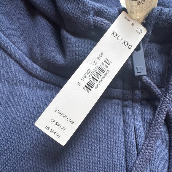 Victoria's Secret PINK Ivy Fleece Full Zip Hoodie New With Tags Size XXL Blue - Picture 7 of 9